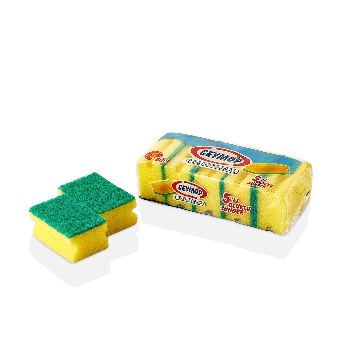Cey Bulaşık Süngeri Oluklu 5 Li Paket-MDG123