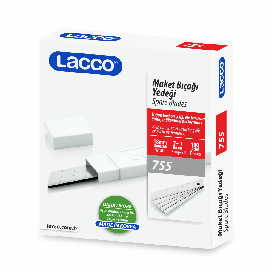 Lacco Maket Bıçağı Yedeği Geniş 10 Lu Paket 755