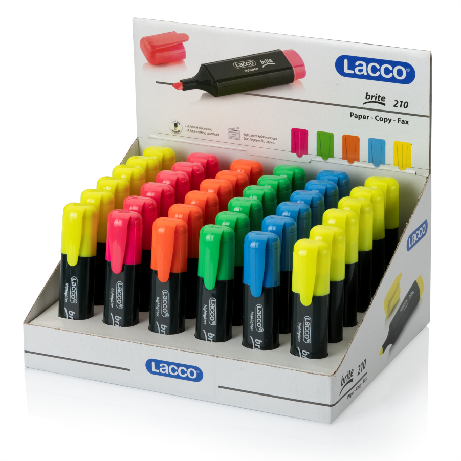 Lacco Fosforlu Kalem Brite Standı 36 Lı