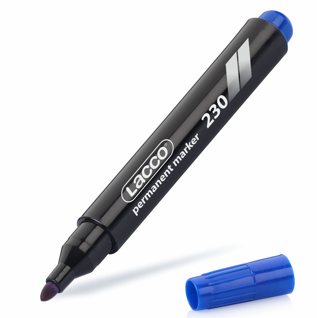 Lacco Permanent Marker Mavi 230-2 Yuvarlak Uç 12 Lİ Paket